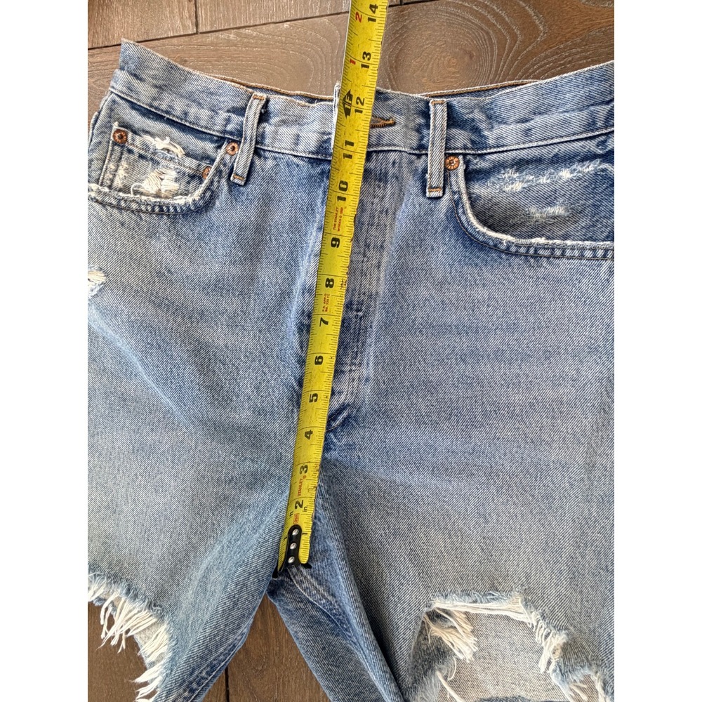 AGOLDE Stella High Rise Distressed Denim Shorts Womens Light Wash 26 - Picture 6 of 8